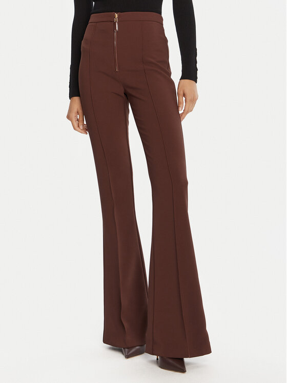 Elisabetta Franchi Spodnie materiałowe PA-122-56E2-V290 Brązowy Regular Fit