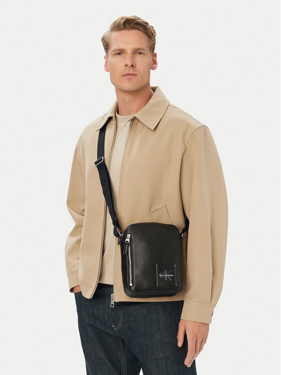 Calvin Klein Saszetka Bold Pebble Simple Reporter LV04D3623G Czarny