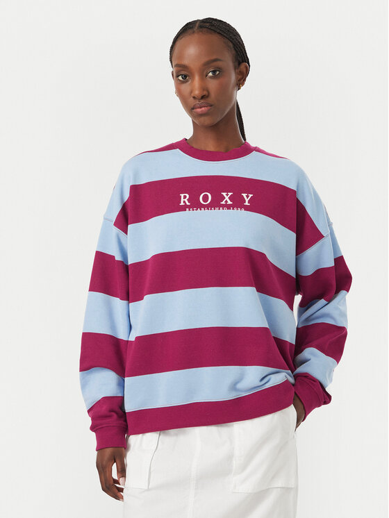 Roxy Bluza Strictly Stripes ERJFT05071 Bordowy Regular Fit