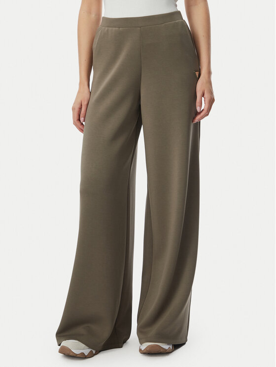 Guess Spodnie dresowe V4YB07 KCAY2 Khaki Regular Fit