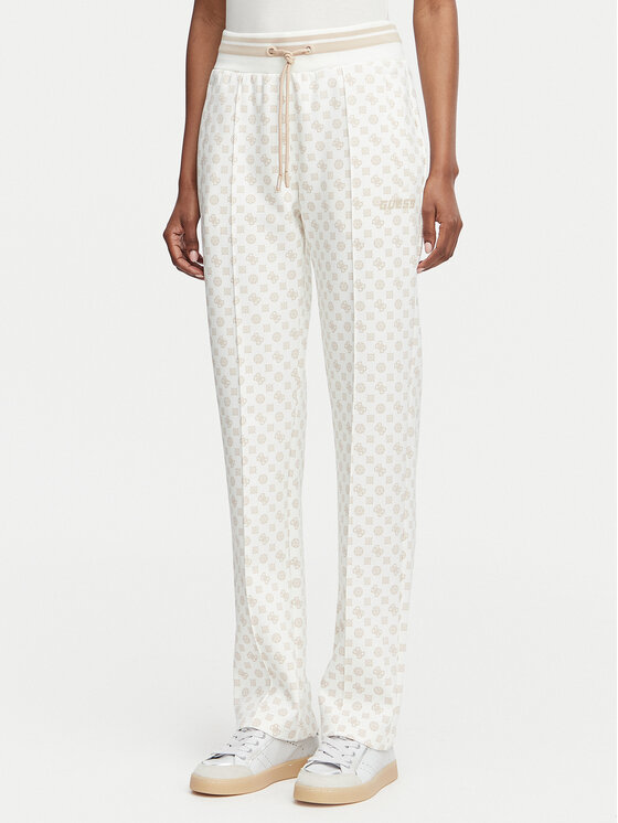 Guess Spodnie dresowe V5YB20 KB212 Kremowy Regular Fit