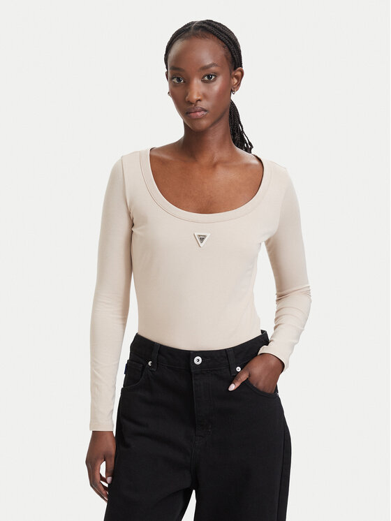 Guess Body V4YP07 J1314 Beżowy Slim Fit