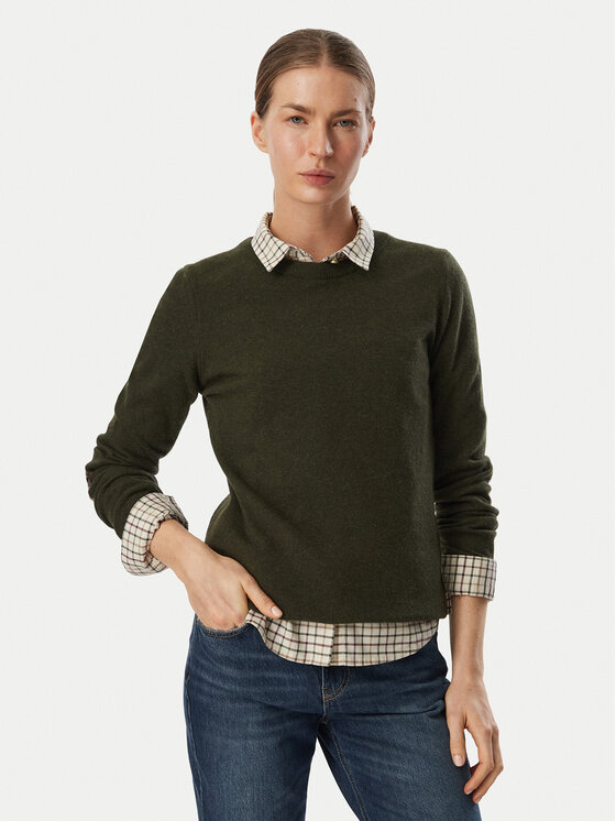 Barbour Sweter Pendle LKN1075OL75 Zielony ciemny Regular Fit