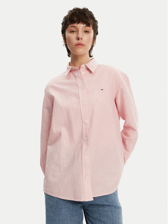 Tommy Jeans Koszula DW0DW20292 Różowy Relaxed Fit