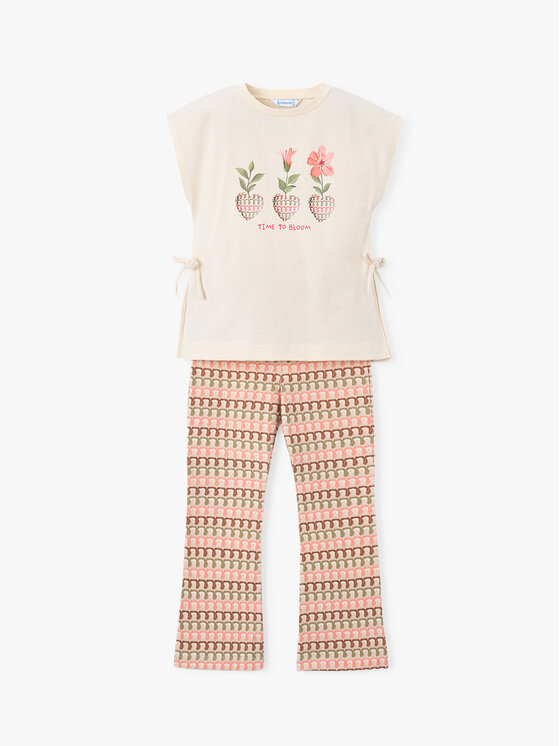 Mayoral Komplet top i legginsy 3728 Beżowy Regular Fit