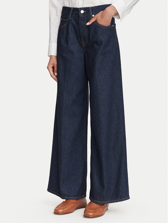 Tommy Hilfiger Jeansy Indie WW0WW48567 Granatowy Wide Leg
