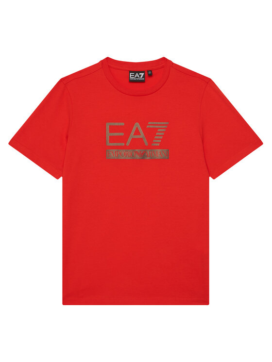 EA7 Emporio Armani T-Shirt 7B000350 AF10375 U5005 Czerwony Regular Fit