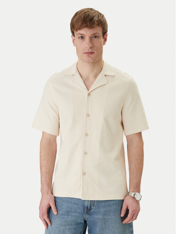 Guess Koszula M6GP10 K3079 Écru Regular Fit