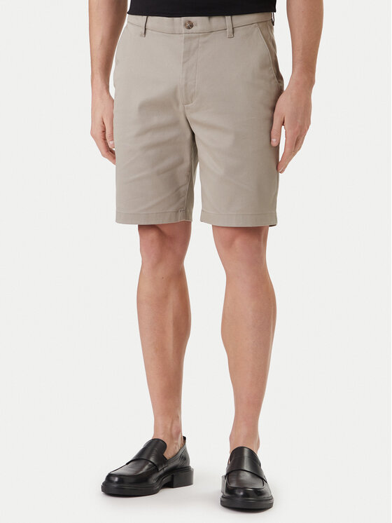 Calvin Klein Szorty materiałowe LV04LF601G Khaki Regular Fit