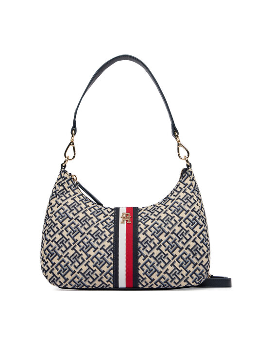 Tommy Hilfiger Torebka Th Jacquard Ess Shoulder Bag AW0AW19331 Niebieski