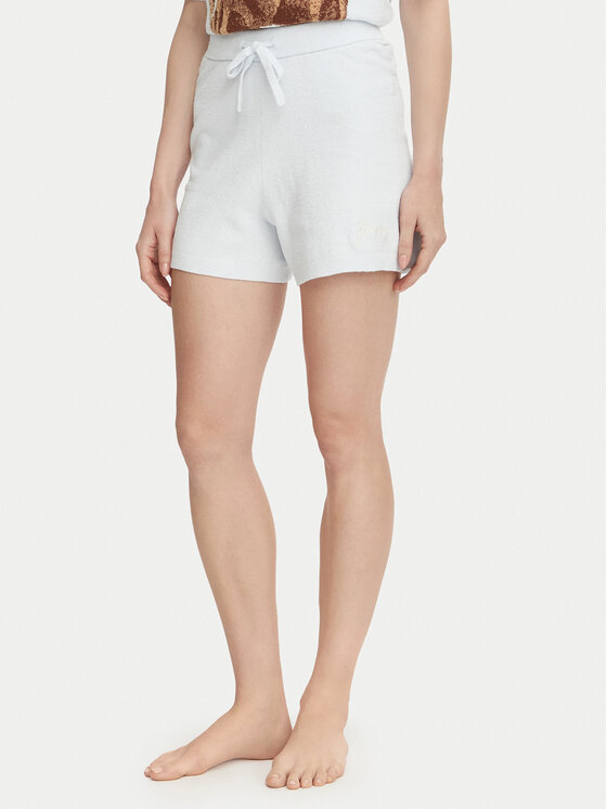 Guess Szorty materiałowe O6BD01 Z1148 Niebieski jasny Regular Fit