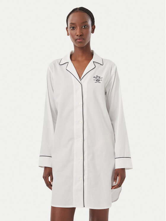LAUREN RALPH LAUREN Koszula nocna ILN32545 Biały Regular Fit