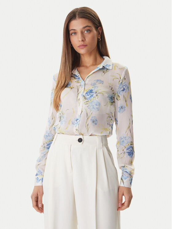 Guess Koszula W6RH73 WDW82 Biały Regular Fit