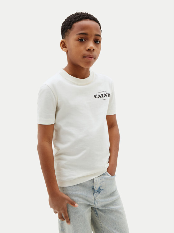 Calvin Klein T-Shirt Small Chest LVCKTJA40B Niebieski Regular Fit