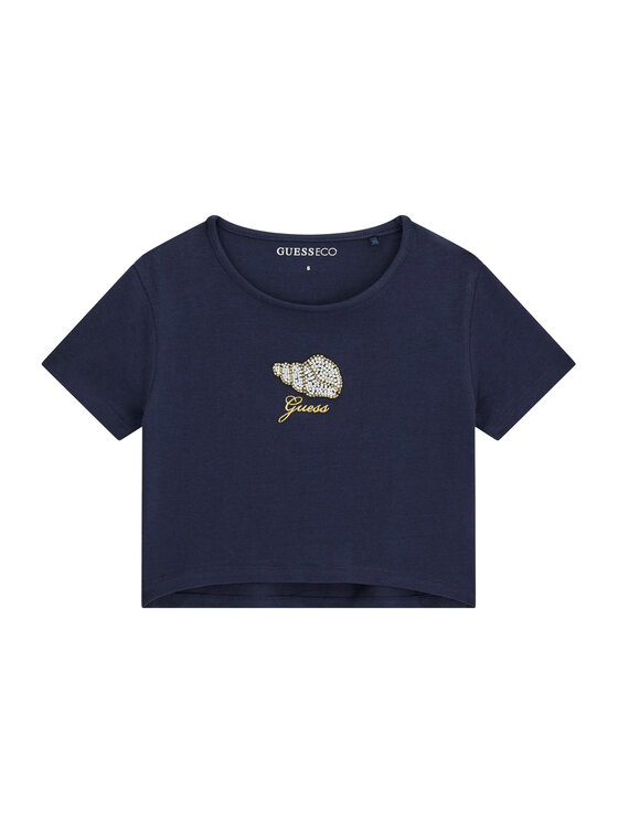 Guess T-Shirt J6GI10 K6YW4 Granatowy Relaxed Fit