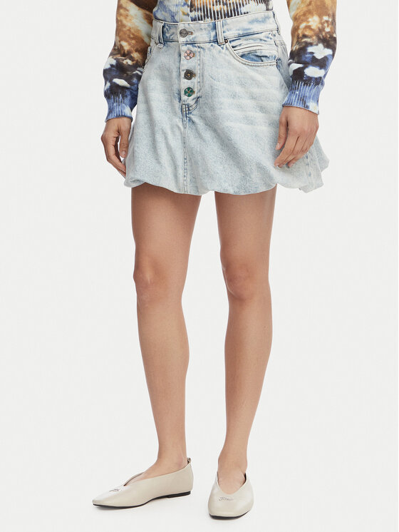 Desigual Spódnica jeansowa Fal Globo 26SWFD01 Niebieski Regular Fit