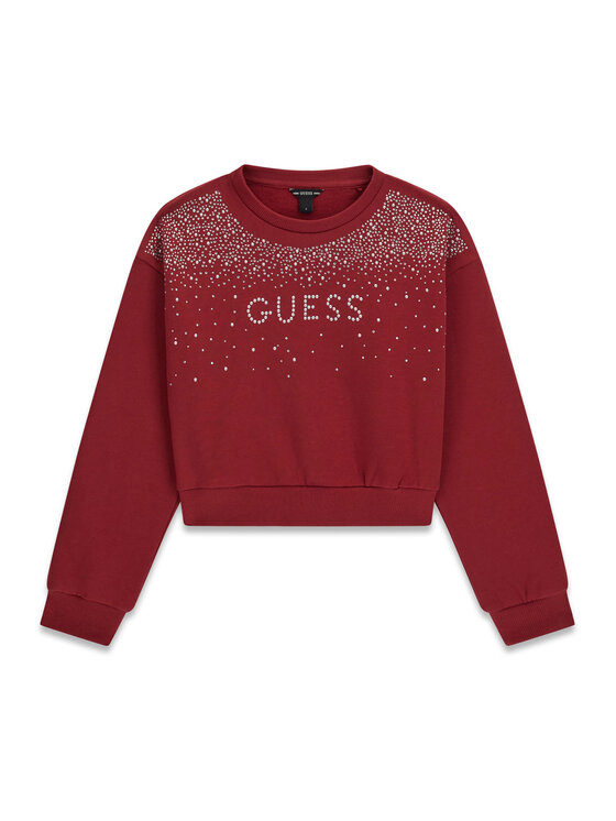 Guess Bluza J6BQ02 K6084 Czerwony ciemny Relaxed Fit