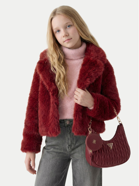 Guess Futro J6BL06 W3998 Bordowy Regular Fit
