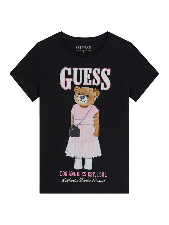 Guess T-Shirt J6RI10 K6YW4 Czarny Regular Fit