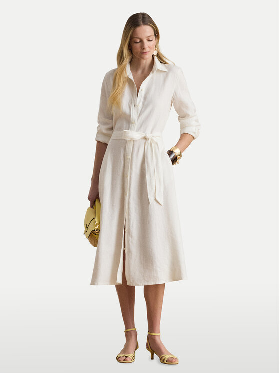 LAUREN RALPH LAUREN Sukienka koszulowa 200P13687001 Biały Regular Fit