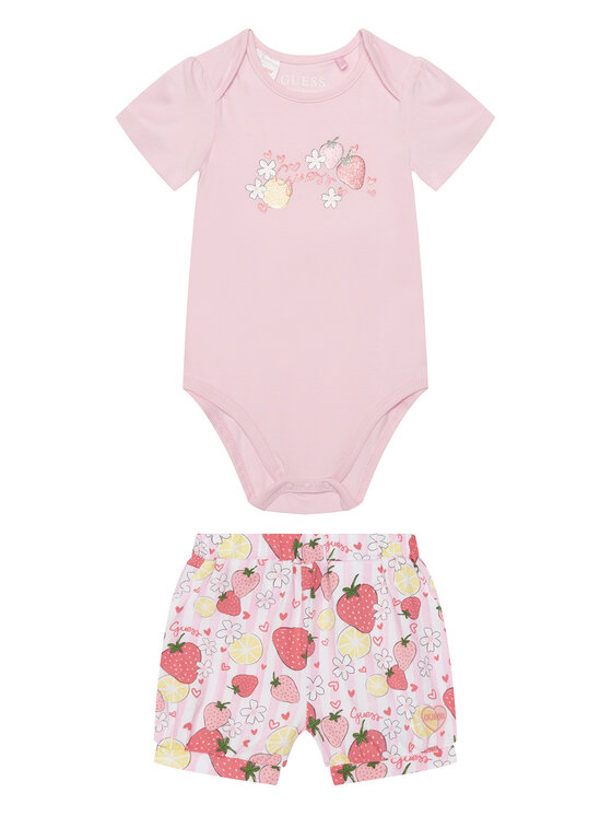 Guess Komplet body i szorty S6GG05 K6YW4 Różowy Regular Fit