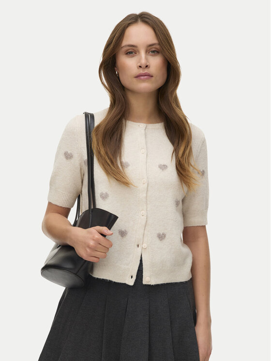 Vero Moda Kardigan Doffy 10330795 Beżowy Regular Fit