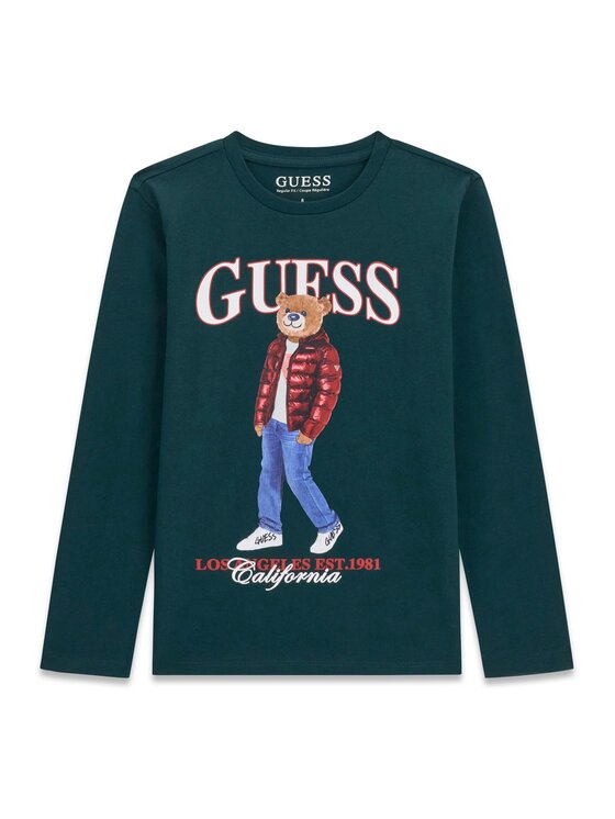 Guess Bluzka L6BI11 K5732 Zielony Regular Fit