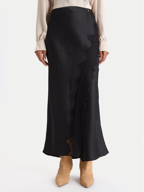 BOSS Spódnica maxi C_Vlace 50548389 Czarny Slim Fit