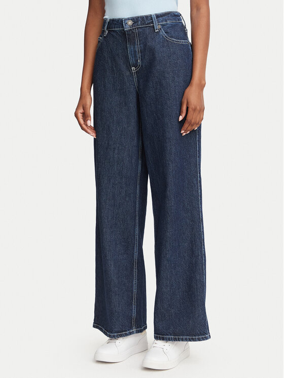 Guess Jeans Jeansy W6YA01 D1178 Granatowy Wide Leg