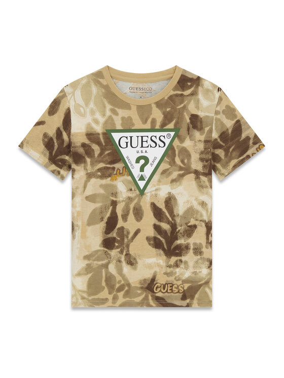 Guess T-Shirt L6GI03 K8HM4 Khaki Regular Fit