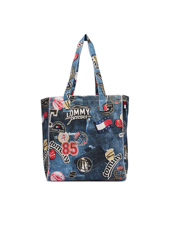 Tommy Jeans Torebka Tjw Bodega Trompe L'Oeil Tote AW0AW19304 Granatowy