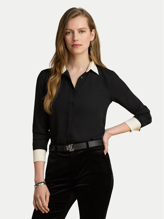 LAUREN RALPH LAUREN Koszula 200968762001 Czarny Classic Fit