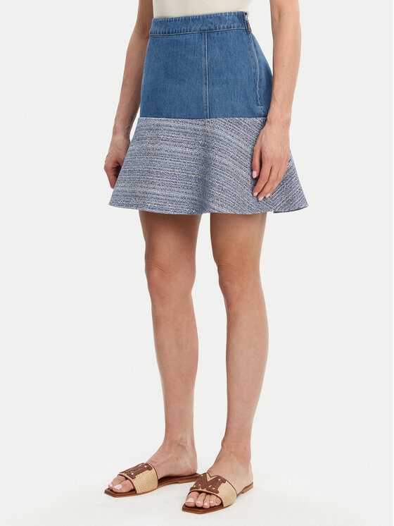 Guess Spódnica mini W5GD87 WH610 Niebieski Regular Fit