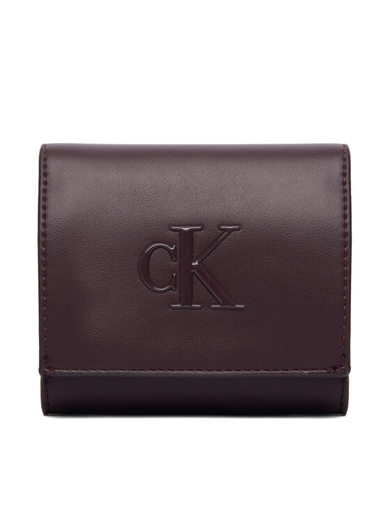 Calvin Klein Portfel Bold Ck Medium Bifold LV04F1156G Bordowy