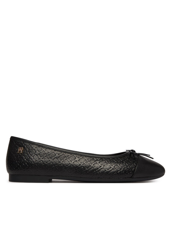 Tommy Hilfiger Baleriny Th Monogram Ballerina FW0FW09468 Czarny