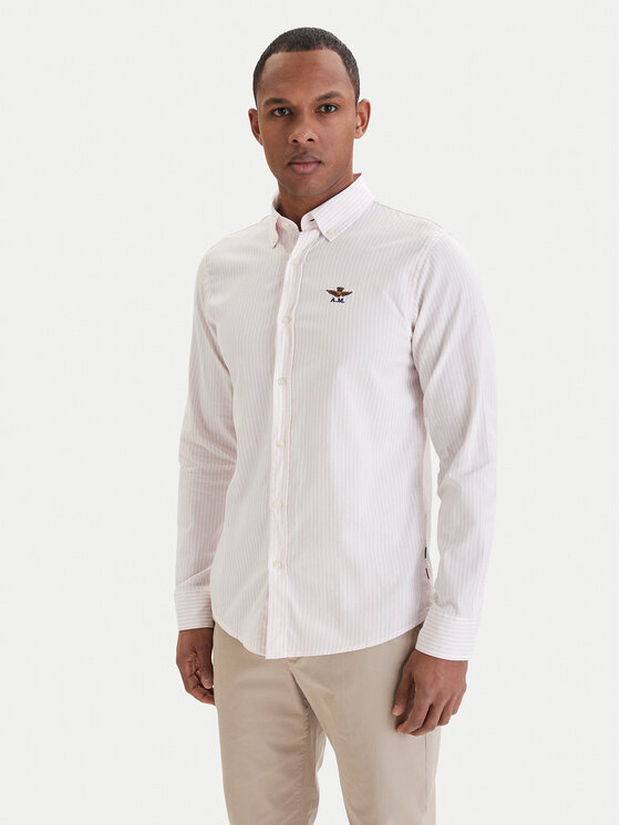 Aeronautica Militare Koszula 261CA1320UCT03532 Różowy Regular Fit