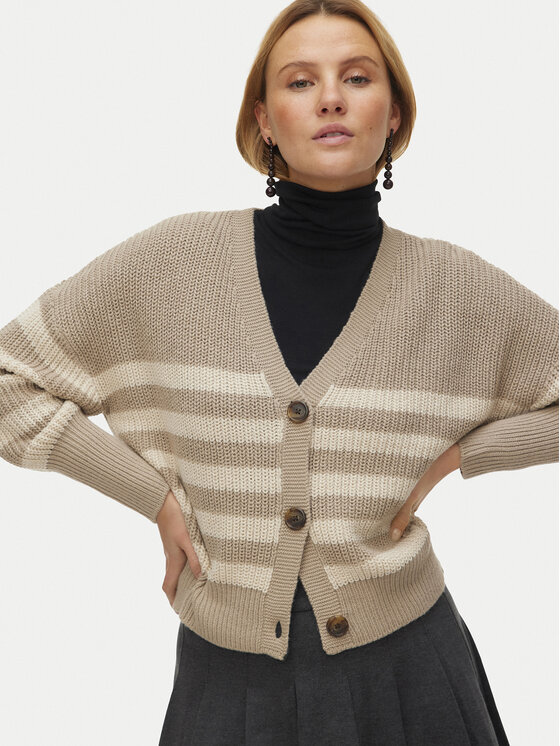 Vero Moda Kardigan Lea 10249632 Beżowy Regular Fit