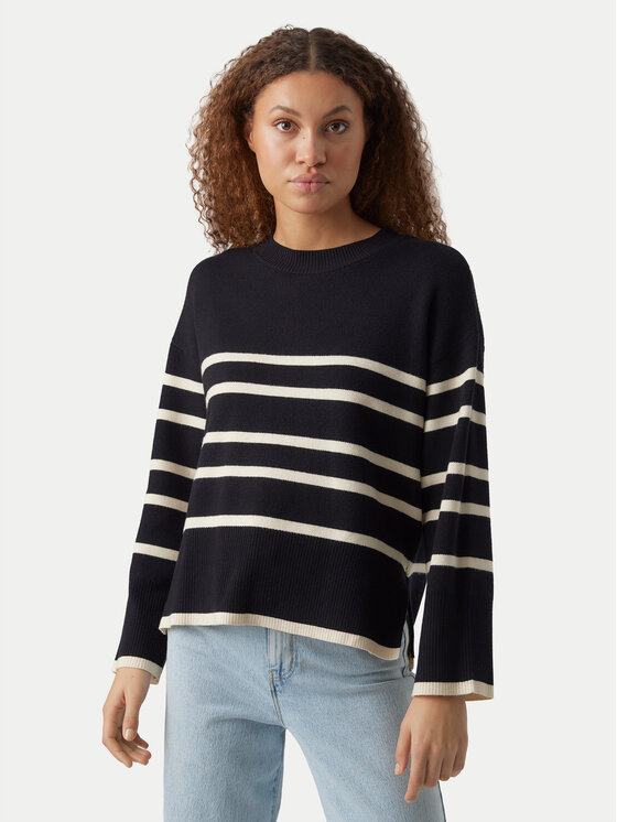 Vero Moda Sweter Saba 10278319 Czarny Regular Fit