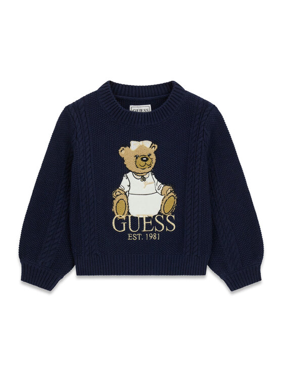 Guess Sweter K6BR07 Z1285 Granatowy Regular Fit