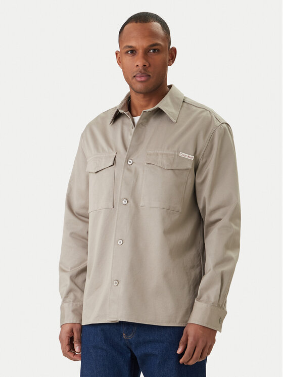 Calvin Klein Jeans Koszula Utility LV04RF408G Beżowy Relaxed Fit