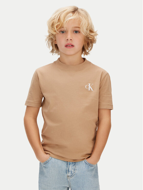 Calvin Klein Jeans Komplet t-shirtów LVCKSJA45B Beżowy Regular Fit