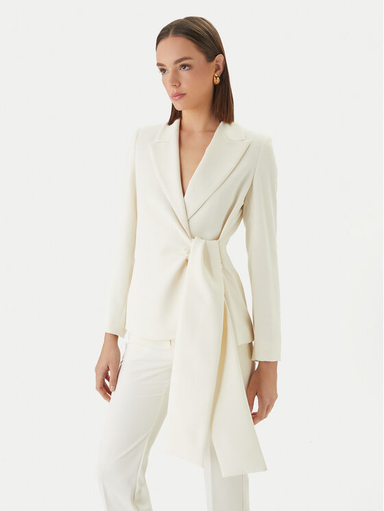 Marella Marynarka Meandro 2613041053 Écru Slim Fit