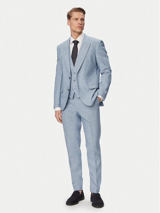 HUGO Garnitur Henry 50559672 Niebieski jasny Slim Fit