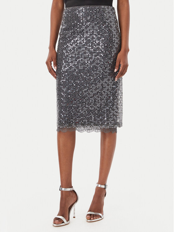 Marella Spódnica midi Agevole 2623776034 Szary Regular Fit