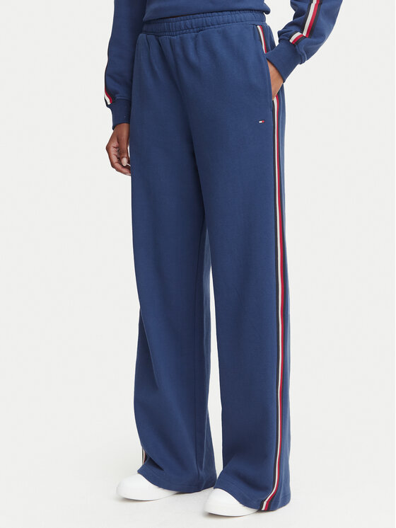 Tommy Hilfiger Spodnie dresowe UW0UW06628 Niebieski Wide Leg