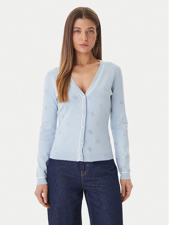 Guess Kardigan W6GR18 Z0605 Niebieski Regular Fit