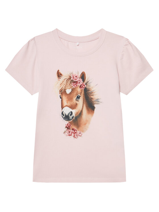 NAME IT T-Shirt Hani 13243178 Różowy Standard Fit