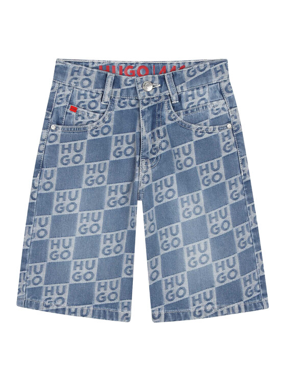 HUGO Szorty jeansowe G00996 D Niebieski Loose Fit