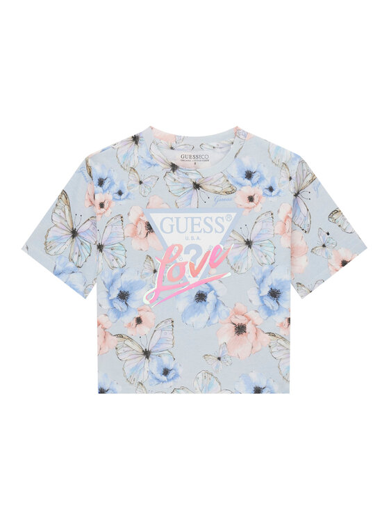 Guess T-Shirt J6RI08 K6YW4 Błękitny Regular Fit