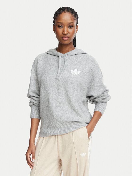 adidas Bluza Essentials IA4450 Szary jasny Loose Fit